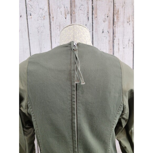 CLD Women's Size 10 Something Navy Army Green Arielle Pearl Button Dress Aline - Picture 11 of 15